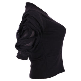 REDTAG Women's Black Formal Jersey Tops - 0