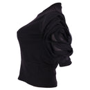 REDTAG Women's Black Formal Jersey Tops-3