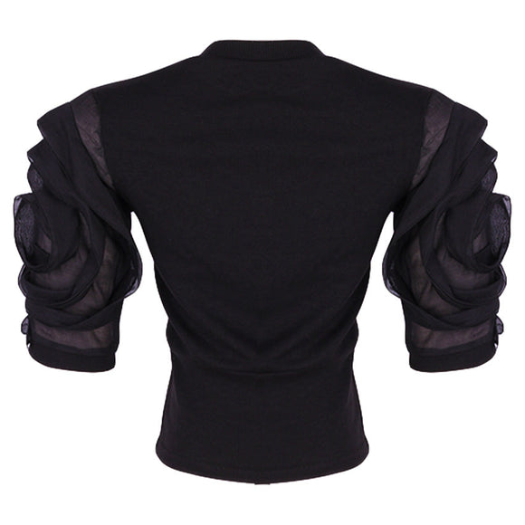REDTAG Women's Black Formal Jersey Tops