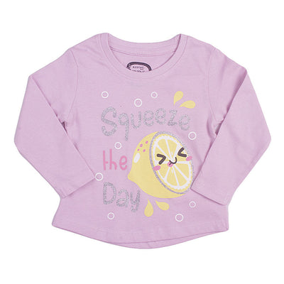 Redtag Girl's Lilac Casual T-Shirts