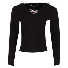 REDTAG Black Formal Jersey Top for Women Nawao.com