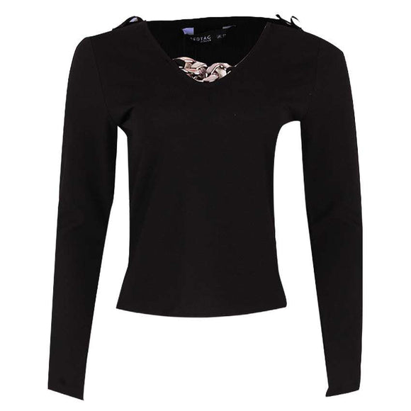 REDTAG Black Formal Jersey Top for Women Nawao.com