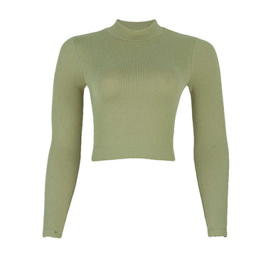 REDTAG Dark Green Knitted Sweatshirt for Women Nawao.com