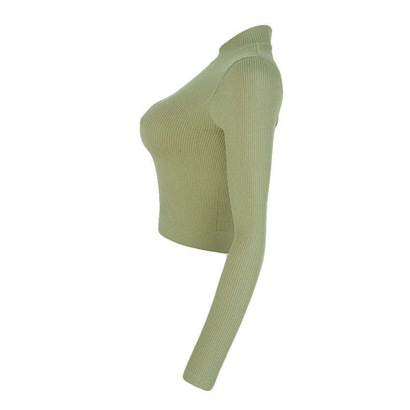 REDTAG Dark Green Knitted Sweatshirt for Women Nawao.com