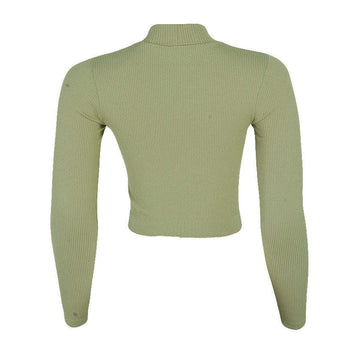 REDTAG Dark Green Knitted Sweatshirt for Women Nawao.com