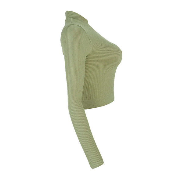 REDTAG Dark Green Knitted Sweatshirt for Women Nawao.com