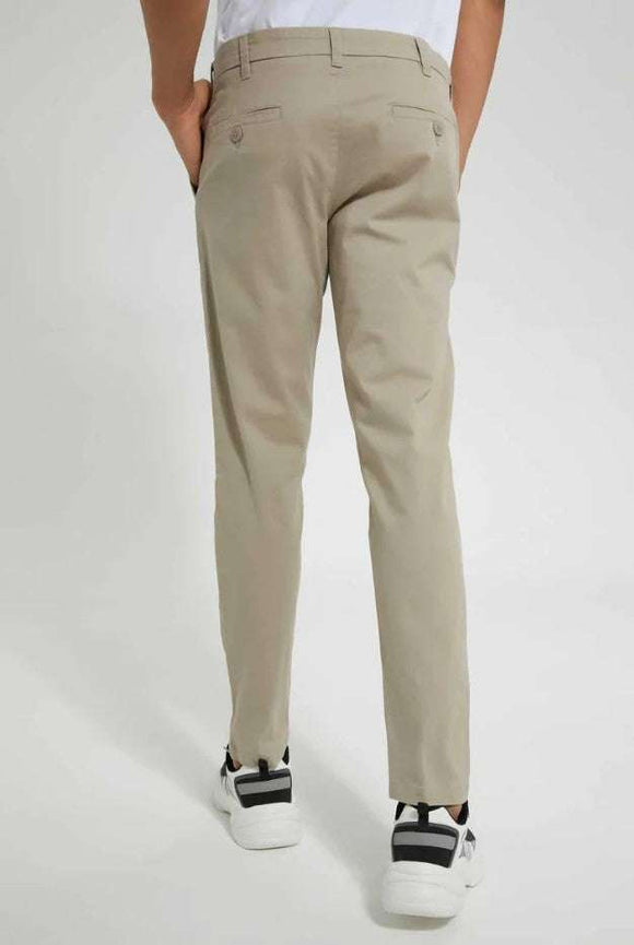 REDTAG Gen Slim Fit Casual Beige Trousers Nawao.com