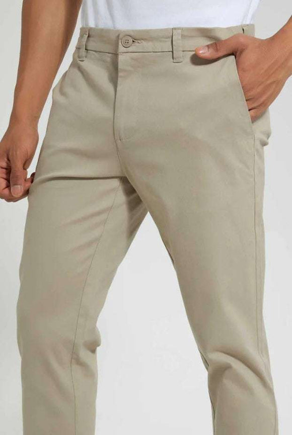 REDTAG Gen Slim Fit Casual Beige Trousers Nawao.com