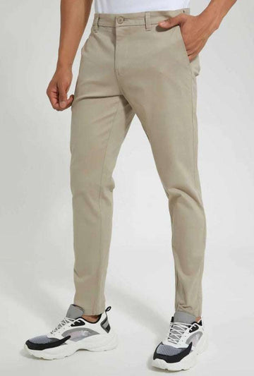 REDTAG Gen Slim Fit Casual Beige Trousers Nawao.com