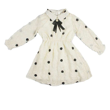 REDTAG Girl's Cream Casual Dresses Nawao.com