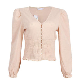 REDTAG Women's Beige Formal Jersey Tops Nawao.com