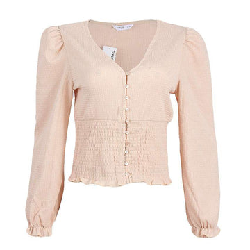 REDTAG Women's Beige Formal Jersey Tops Nawao.com