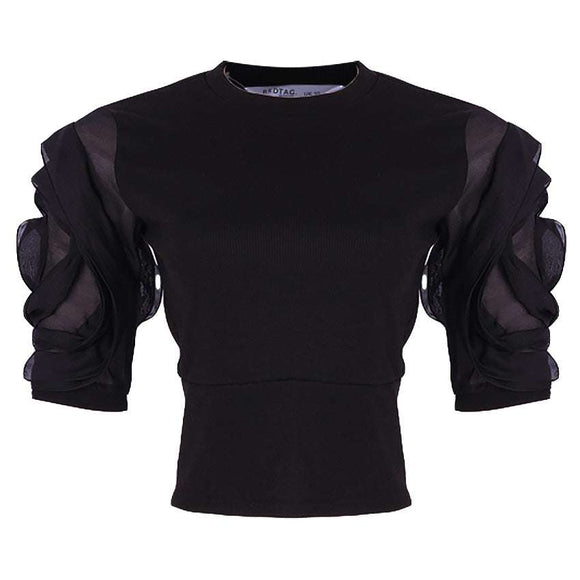 REDTAG Women's Black Formal Jersey Tops Nawao.com
