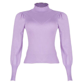 REDTAG Women's Lilac Formal Jersey Tops Nawao.com