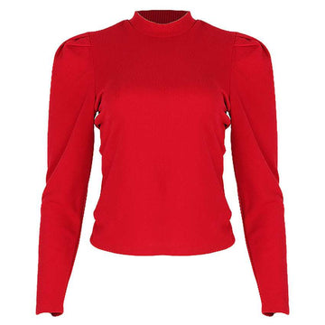 REDTAG Women's Red Formal Jersey Tops Nawao.com
