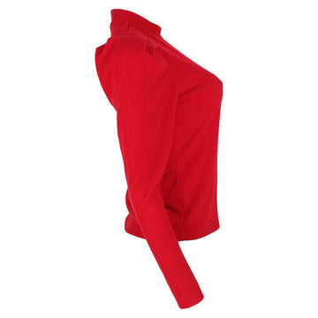 REDTAG Women's Red Formal Jersey Tops Nawao.com