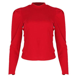 REDTAG Women's Red Formal Jersey Tops Nawao.com
