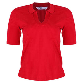 REDTAG Women's Red Formal Jersey Tops Nawao.com