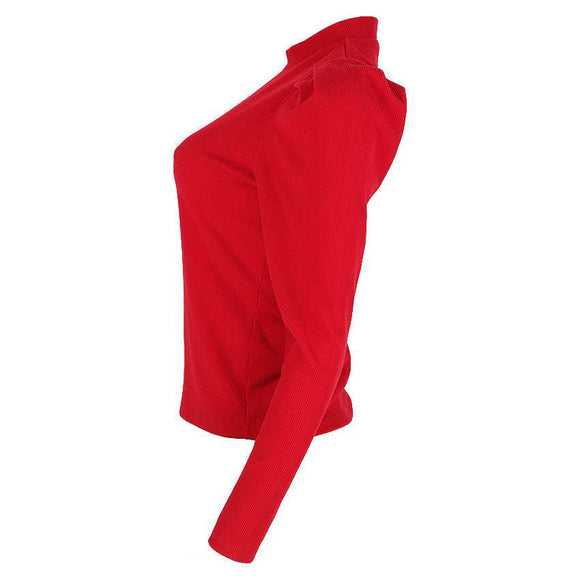 REDTAG Women's Red Formal Jersey Tops Nawao.com